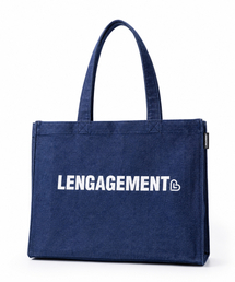 LENGAGEMENT（ランガージュマン）の「ストーリー ロゴ デニム ショッパーバッグ [ブルー]（エコバッグ/サブバッグ）」