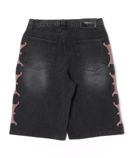 L.H.P（エルエイチピー）の「ERINAIE/エリナイエ/WHISKER EMBROIDERED DENIM BERMUDA（デニムパンツ・レディース・ブラック・L）」の2枚目の写真
