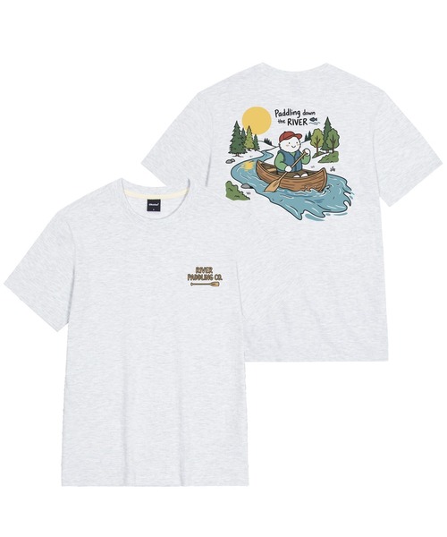 OKSTAR(オクスター)の「リバー パドリング バックプリント グラフィック 半袖Tシャツ(Tシャツ/カットソー・メンズ・ホワイト/ブラック/グレー/ライトグレー/ダークグレー・4XL/3XL/2XL/X-LARGE/LARGE/MEDIUM/SMALL)」の3枚目の写真