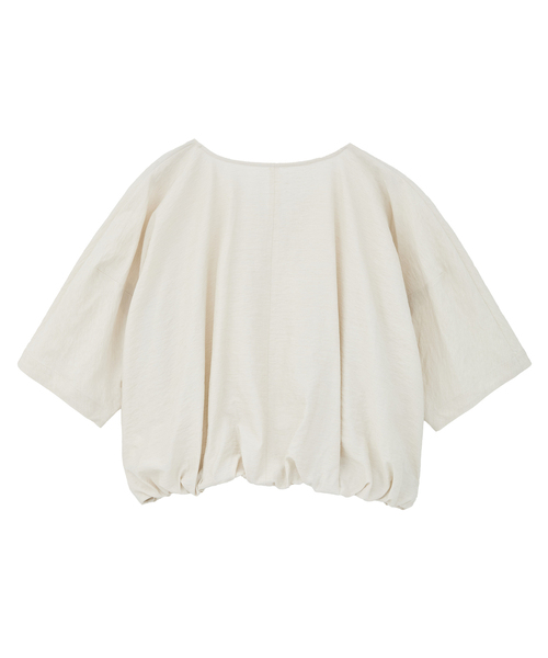 Liesse(リエス)の「Vネックバルーンショートブラウス(セットアップ可)(シャツ/ブラウス・レディース・アイボリー/ブラック・FREE)」の9枚目の写真