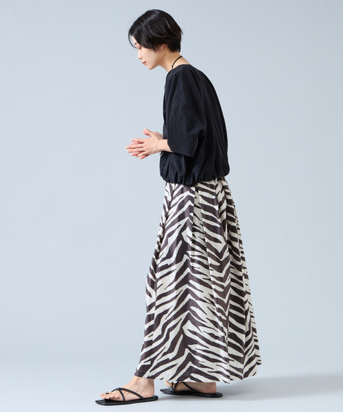 Liesse(リエス)の「Vネックバルーンショートブラウス(セットアップ可)(シャツ/ブラウス・レディース・アイボリー/ブラック・FREE)」の18枚目の写真