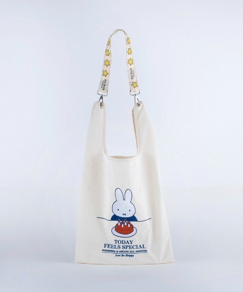 Dick Bruna(ディックブルーナ)の「Dick Bruna ストラップ付ショッパーバッグ <バースデー>(トートバッグ・レディース・グレー系その他/ホワイト系その他・FREE)」の1枚目の写真