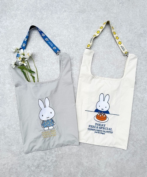 Dick Bruna(ディックブルーナ)の「Dick Bruna ストラップ付ショッパーバッグ <バースデー>(トートバッグ・レディース・グレー系その他/ホワイト系その他・FREE)」の3枚目の写真
