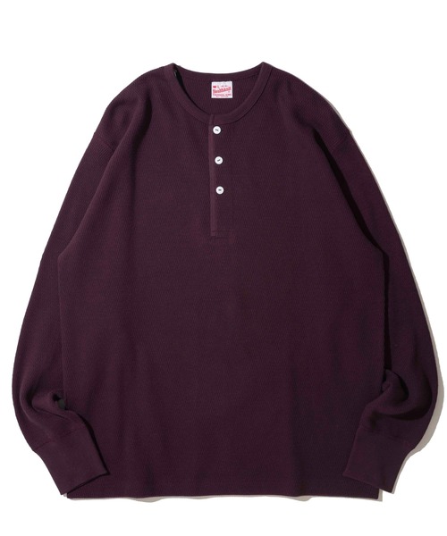 Healthknit(ヘルスニット)の「【Healthknit】Thermal King Raschel Honeycomd Henleyneck L/S / ハニカム ヘンリーネック ロングスリーブTシャツ(Tシャツ/カットソー・メンズ・チャコールグレー/ダークパープル/ナチュラル・MEDIUM/X-LARGE/LARGE)」の8枚目の写真
