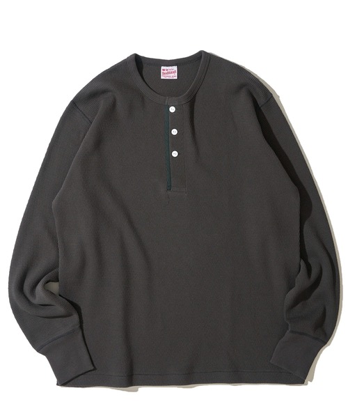 Healthknit(ヘルスニット)の「【Healthknit】Thermal King Raschel Honeycomd Henleyneck L/S / ハニカム ヘンリーネック ロングスリーブTシャツ(Tシャツ/カットソー・メンズ・チャコールグレー/ダークパープル/ナチュラル・MEDIUM/X-LARGE/LARGE)」の4枚目の写真