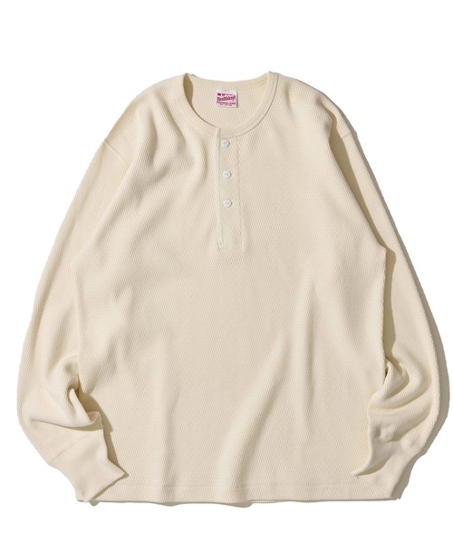 Healthknit(ヘルスニット)の「【Healthknit】Thermal King Raschel Honeycomd Henleyneck L/S / ハニカム ヘンリーネック ロングスリーブTシャツ(Tシャツ/カットソー・メンズ・チャコールグレー/ダークパープル/ナチュラル・MEDIUM/X-LARGE/LARGE)」の6枚目の写真