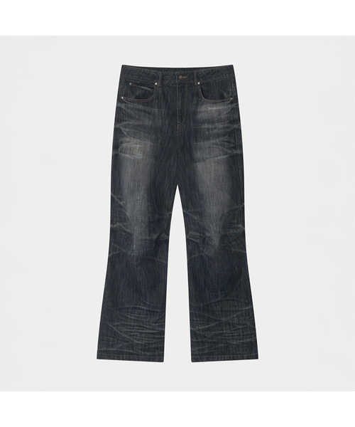 WORLDDILEMA(ワールドジレンマ)の「INDIGO SLUB THUNDER WASHING DENIM PANTS(デニムパンツ・レディース・インディゴブルー・55/82)」の1枚目の写真