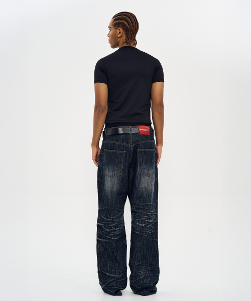 WORLDDILEMA(ワールドジレンマ)の「INDIGO SLUB THUNDER WASHING DENIM PANTS(デニムパンツ・レディース・インディゴブルー・55/82)」の4枚目の写真