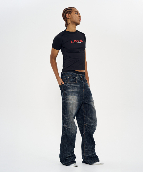 WORLDDILEMA(ワールドジレンマ)の「INDIGO SLUB THUNDER WASHING DENIM PANTS(デニムパンツ・レディース・インディゴブルー・55/82)」の5枚目の写真