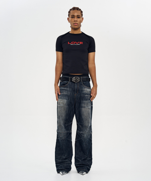 WORLDDILEMA(ワールドジレンマ)の「INDIGO SLUB THUNDER WASHING DENIM PANTS(デニムパンツ・レディース・インディゴブルー・55/82)」の6枚目の写真