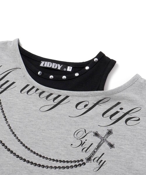 ZIDDY（ジディ）の「オフショルダー半袖Tシャツ＆パンツセット(130~160cm)（セットアップ・キッズ・ブラック/グレー・130cm/140cm/FREE/150cm）」の19枚目の写真