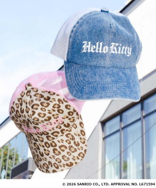ANAP GiRL(アナップガール)の「ANAPGIRL×HELLOKITTYメッシュキャップ(キャップ・キッズ・ベージュ/ライトブルー・F)」の11枚目の写真
