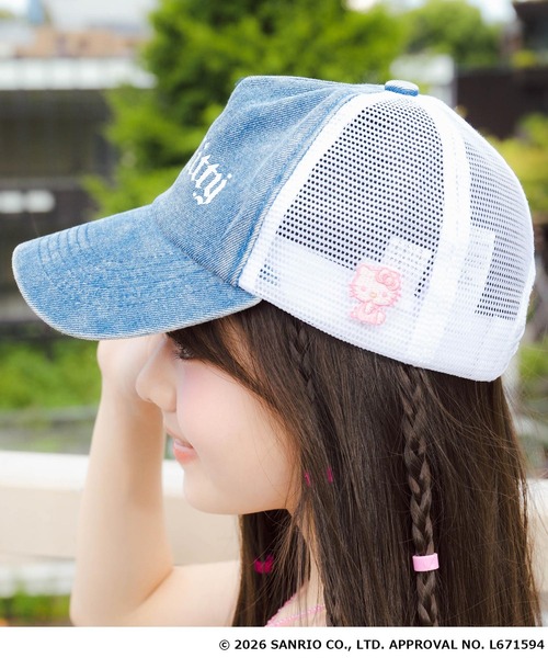 ANAP GiRL(アナップガール)の「ANAPGIRL×HELLOKITTYメッシュキャップ(キャップ・キッズ・ベージュ/ライトブルー・F)」の14枚目の写真