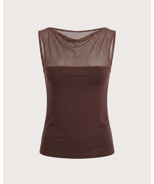 kiehtova（キエトヴァ）の「【kiehtova】SHEER SWITCH TOPS/シアースイッチトップス（タンクトップ・レディース・ライトグレー/ブラック/ブラウン・FREE）」の9枚目の写真