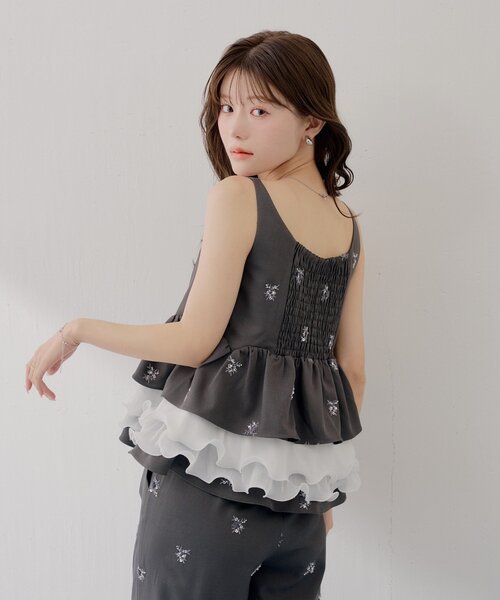 Chico(チコ)の「【SALON by Chico】裾プリーツレイヤードスーツペプラムトップス(シャツ/ブラウス・レディース・グレー系その他2/グレー/ブラウン/ブラック系その他2・FREE)」の18枚目の写真