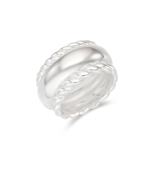 DENU(デヌ)の「Double twist volume ring(リング・レディース・シルバー・FREE)」の1枚目の写真