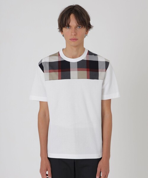 BLACK LABEL CRESTBRIDGE(ブラックレーベル・クレストブリッジ)の「【一部店舗限定】パネルクレストブリッジチェックTシャツ(Tシャツ/カットソー・メンズ・ブラック/オフホワイト・M/L)」の1枚目の写真