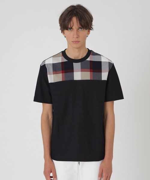 BLACK LABEL CRESTBRIDGE(ブラックレーベル・クレストブリッジ)の「【一部店舗限定】パネルクレストブリッジチェックTシャツ(Tシャツ/カットソー・メンズ・ブラック/オフホワイト・M/L)」の2枚目の写真