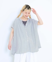 冷感ギャザーフレンチチュニック