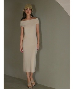 Wellness Open Back Rib Long Dress /パッドinオープンバックロング