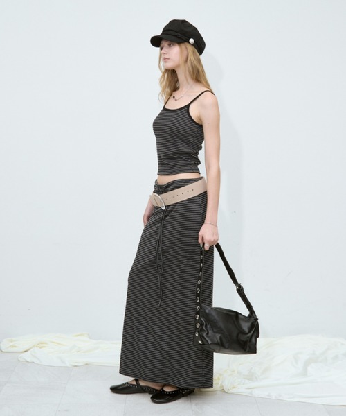 Rohwel(ローウェル)の「Border Stretch Camisole / ボーダーストレッチキャミソール(キャミソール・レディース・ブラック/グレー/ブラウン・FREE)」の12枚目の写真