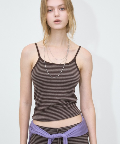 Rohwel(ローウェル)の「Border Stretch Camisole / ボーダーストレッチキャミソール(キャミソール・レディース・ブラック/グレー/ブラウン・FREE)」の15枚目の写真