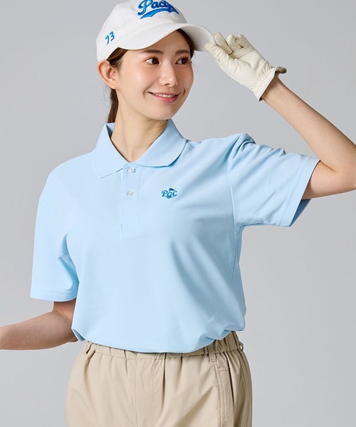 Pacific GOLF CLUB（パシフィックゴルフクラブ）の「PGC SCRIPT 73 POLO S/SS（ポロシャツ・レディース・ライトブルー/ヘザーチャコール/ホワイト・S/XS）」の12枚目の写真