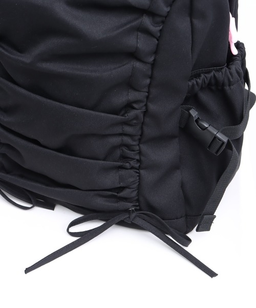 ANAP GiRL(アナップガール)の「【12L】シャーリングリボンリュック(ショルダーバッグ・キッズ・ブラック/ライトグレー/サックスブルー・F)」の6枚目の写真