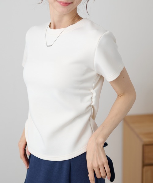 DAYRA(デイラ)の「クルーネック サイド シャーリング 半袖 トップス(Tシャツ/カットソー・レディース・ライトグレー/ホワイト/ブラック・FREE)」の22枚目の写真