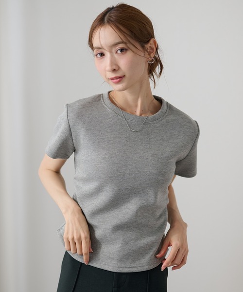 DAYRA(デイラ)の「クルーネック サイド シャーリング 半袖 トップス(Tシャツ/カットソー・レディース・ライトグレー/ホワイト/ブラック・FREE)」の21枚目の写真