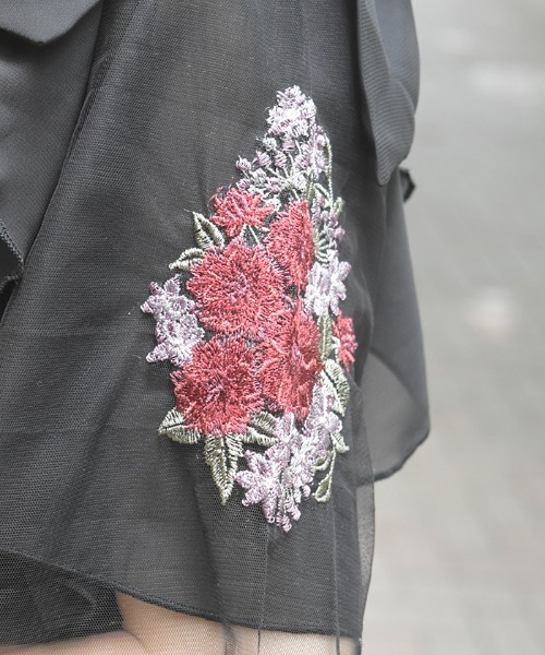 axes femme(アクシーズファム)の「接触冷感ダリア刺繍PO(Tシャツ/カットソー・レディース・ホワイト/ブラック/ピンク・FREE)」の7枚目の写真