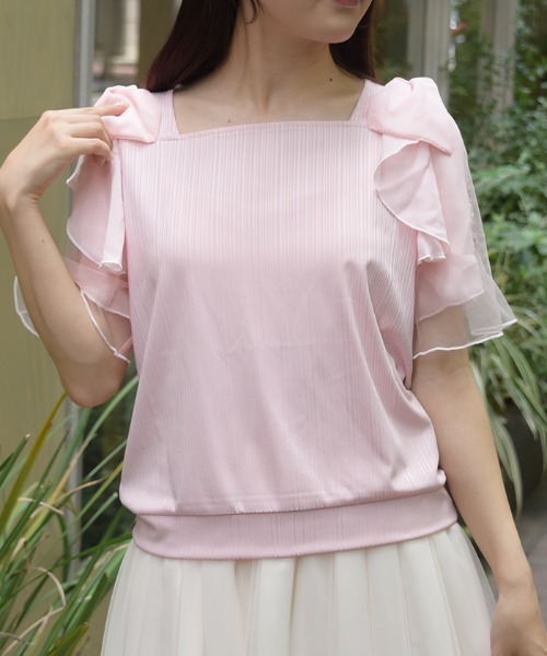 axes femme(アクシーズファム)の「接触冷感ダリア刺繍PO(Tシャツ/カットソー・レディース・ホワイト/ブラック/ピンク・FREE)」の10枚目の写真