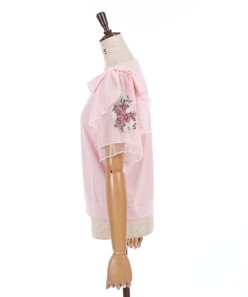 axes femme(アクシーズファム)の「接触冷感ダリア刺繍PO(Tシャツ/カットソー・レディース・ホワイト/ブラック/ピンク・FREE)」の14枚目の写真