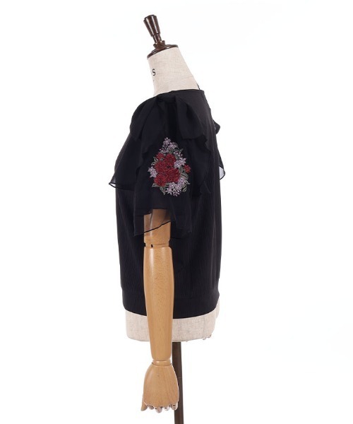 axes femme(アクシーズファム)の「接触冷感ダリア刺繍PO(Tシャツ/カットソー・レディース・ホワイト/ブラック/ピンク・FREE)」の22枚目の写真