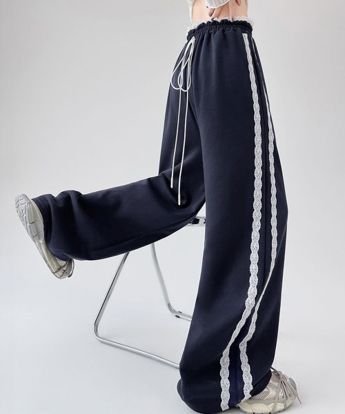 Miniministore(ミニミニストア)の「サイドレースラインスウェットパンツ韓国風(スウェットパンツ・レディース・グレー/ブラック・FREE)」の8枚目の写真