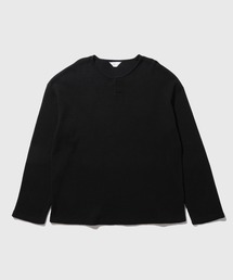 ヘビーワッフルヘンリーネックロングTシャツ