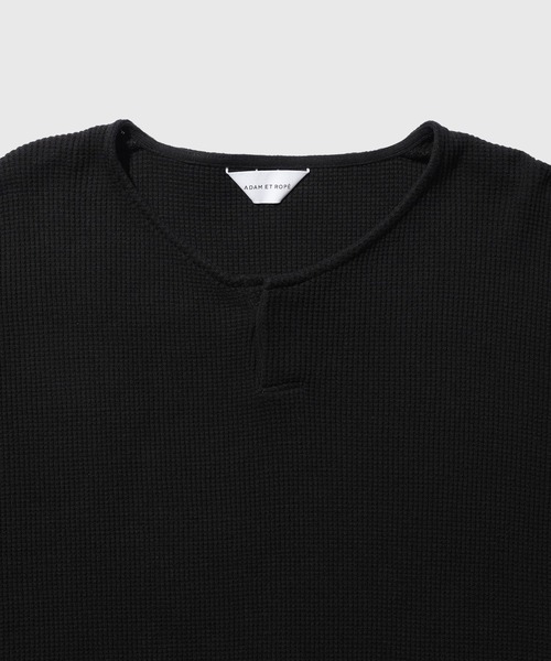 ADAM ET ROPE'(アダムエロペ)の「ヘビーワッフルヘンリーネックロングTシャツ(Tシャツ/カットソー・メンズ・ブラック/ホワイト/チャコールグレー・M/L)」の13枚目の写真