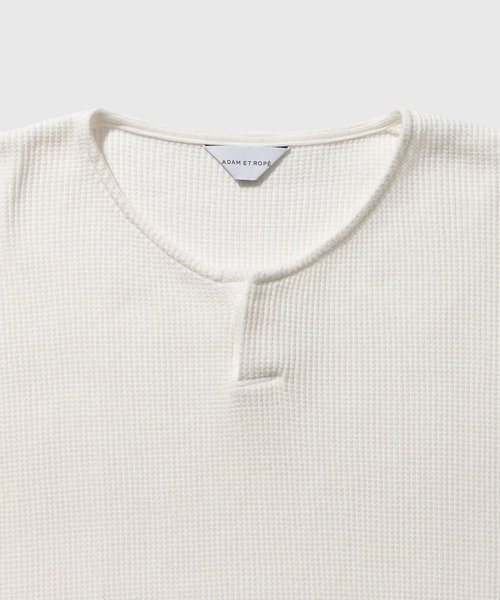 ADAM ET ROPE'(アダムエロペ)の「ヘビーワッフルヘンリーネックロングTシャツ(Tシャツ/カットソー・メンズ・ブラック/ホワイト/チャコールグレー・M/L)」の15枚目の写真