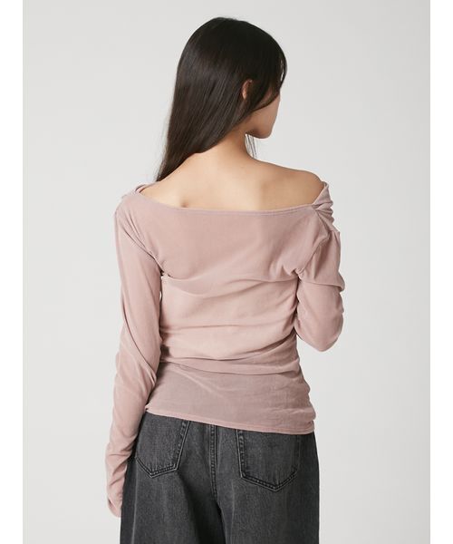 FRAY I.D(フレイアイディー)の「【ウォッシャブル】2wayフロッキーチュールトップス(Tシャツ/カットソー・レディース・グレー/ブラック/ホワイト/ピンク・F)」の11枚目の写真