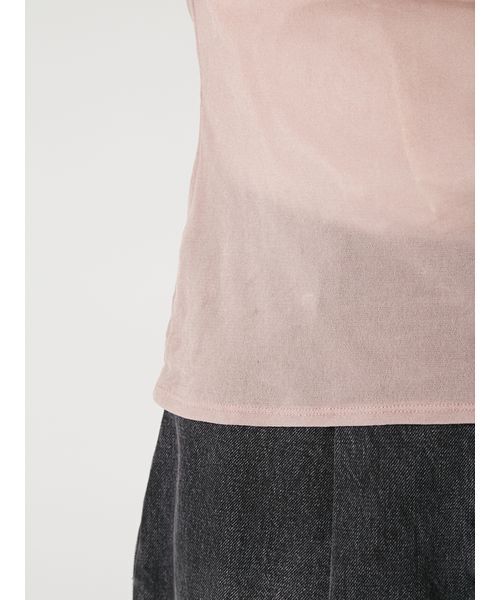 FRAY I.D(フレイアイディー)の「【ウォッシャブル】2wayフロッキーチュールトップス(Tシャツ/カットソー・レディース・グレー/ブラック/ホワイト/ピンク・F)」の14枚目の写真