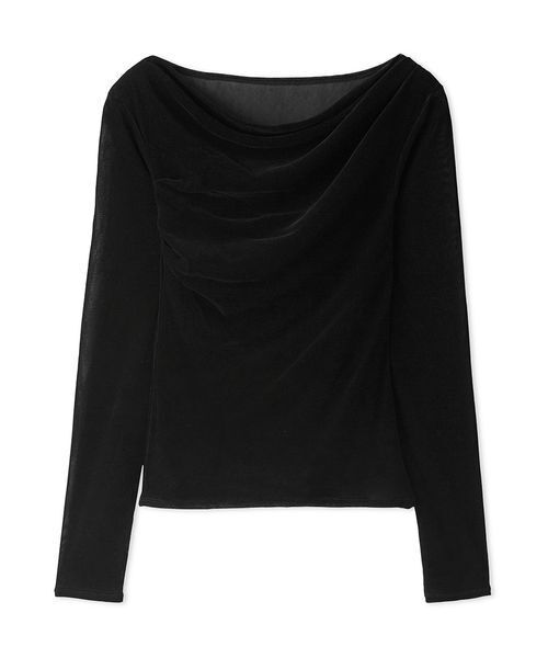 FRAY I.D(フレイアイディー)の「【ウォッシャブル】2wayフロッキーチュールトップス(Tシャツ/カットソー・レディース・グレー/ブラック/ホワイト/ピンク・F)」の18枚目の写真