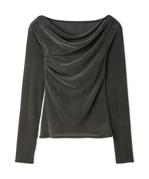 FRAY I.D(フレイアイディー)の「【ウォッシャブル】2wayフロッキーチュールトップス(Tシャツ/カットソー・レディース・グレー/ブラック/ホワイト/ピンク・F)」の17枚目の写真