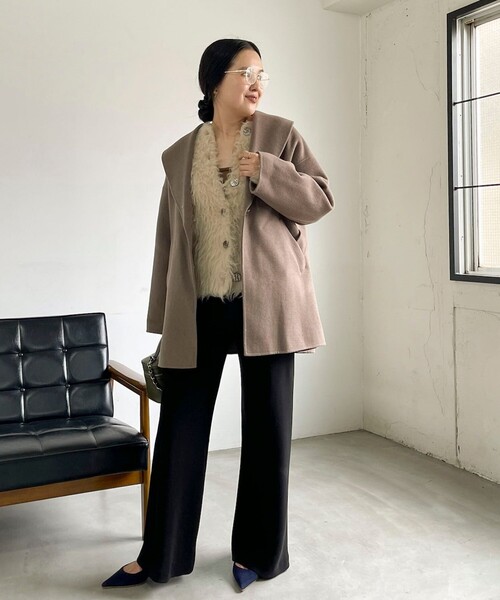 NOLLEY’S Sophi(ノーリーズソフィ)の「【NOLLEY’S mgr.松葉別注・一部WEB限定色】《セットアップ》ツイルバイヤス洗練美脚パンツ(その他パンツ・レディース・ブラック/ネイビー/ブラウン/ベージュ・36/34/39/38)」の9枚目の写真