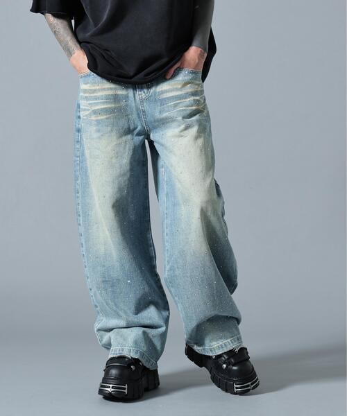 L.H.P(エルエイチピー)の「MAVYTH/メヴィス/RHINESTONE DENIM PANT(デニムパンツ・メンズ・ブルー系その他3・M/XL)」の1枚目の写真