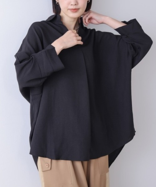 Bou Jeloud（ブージュルード）の「麻ライクシャツチュニック（シャツ/ブラウス・レディース・イエロー/グリーン/オフホワイト/ブラック・FREE）」の2枚目の写真