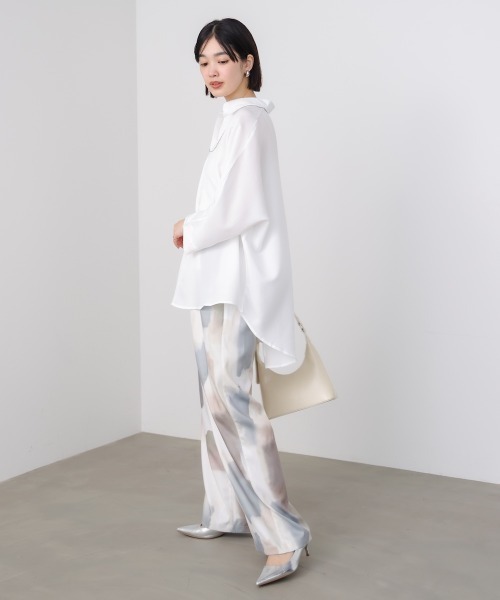 Bou Jeloud（ブージュルード）の「麻ライクシャツチュニック（シャツ/ブラウス・レディース・イエロー/グリーン/オフホワイト/ブラック・FREE）」の9枚目の写真
