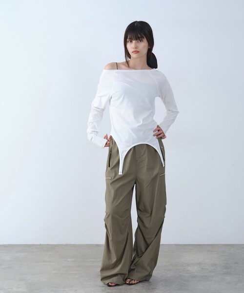 CODE A(コードエー)の「【Re】easy flip tee(Tシャツ/カットソー・レディース・チャコールグレー/ブラウン系その他/ホワイト・00)」の9枚目の写真