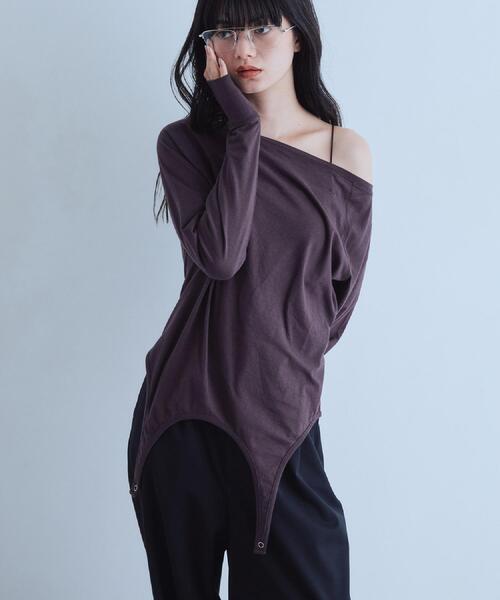 CODE A(コードエー)の「【Re】easy flip tee(Tシャツ/カットソー・レディース・チャコールグレー/ブラウン系その他/ホワイト・00)」の10枚目の写真