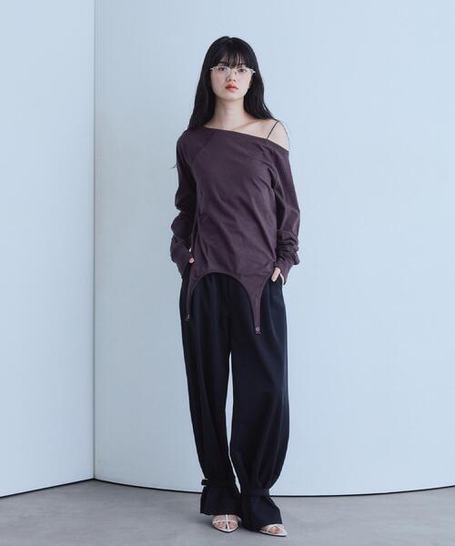 CODE A(コードエー)の「【Re】easy flip tee(Tシャツ/カットソー・レディース・チャコールグレー/ブラウン系その他/ホワイト・00)」の12枚目の写真