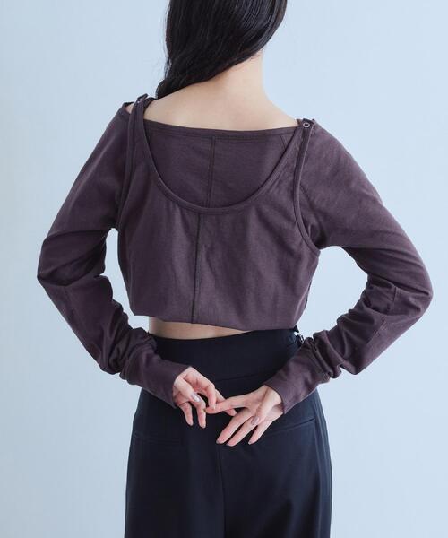 CODE A(コードエー)の「【Re】easy flip tee(Tシャツ/カットソー・レディース・チャコールグレー/ブラウン系その他/ホワイト・00)」の15枚目の写真